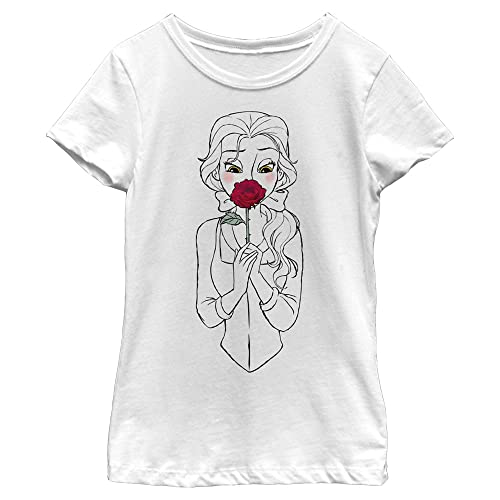 Disney Little, Big Princesses Belle and Rose Girls Short Sleeve Tee Shirt