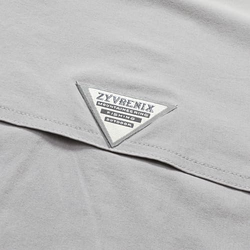 Zyvrenix Men's Short Sleeve Button Down Shirts with Pocket Light Gray M - image 8