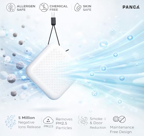 Image of Wearable Personal Air Purifier Necklace | 120H Battery | Filterless Ionic Air Cleaner | Portable Travel Air Purifier for Office, Car & Home | Lightweight Compact Design (White)