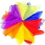 NEBURORA 6 Pièces Foulards de Jonglage Carrés Colorés Foulard de Jeu pour Danse Tours de Magie Accessoires de Performance Musique Mouvement Écharpe Accessoires 6 Couleurs