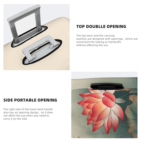 Travel Luggage Cover Fashion Suitcase Protector Flower and Dragonfly Spandex Baggage Covers Washable Suitcase Covers Anti-Scratch Luggage Cover Protectors Fits 18-32 Inch Suitcases Small4