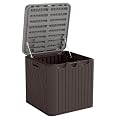 Kingdura 60 Gallon Outdoor Storage Box, Waterproof Resin Deck Box for Indoor and Outdoor Use, Lockable Storage Container for Patio Furniture Cushions Garden Tools (Coffee, 60 Gallon)