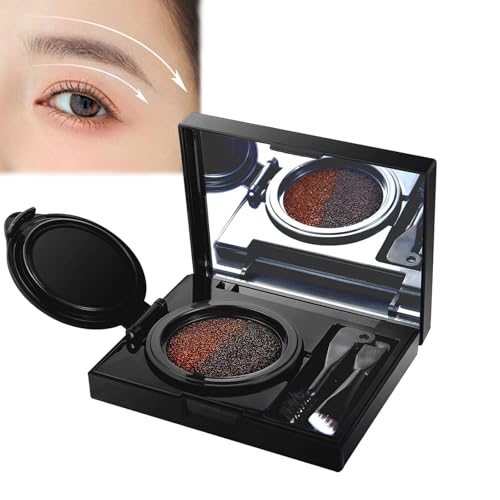 ZANWANXIN Eyebrow & Eyeliner Cream with Stamp,Multi-Functional Double-Headed Eyeliner Stamp,2 in 1 Waterproof Brow Powder and Eyeliner Cream,Two Color Eyebrow Mascara with Brush (Brown)