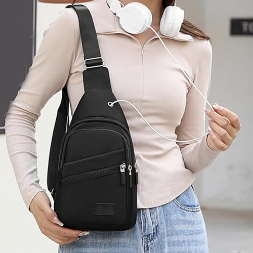 Chest Bag for Men Women, Sling Backpack with USB Hole, Crossbody Sling Bag2