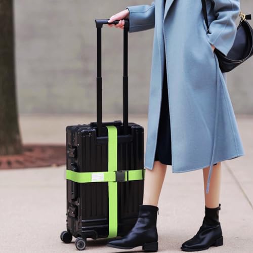 Image of SEWACC 4pcs Adjustable Luggage Straps for Suitcases Secure Travel Belts Travel Accessories for Luggage Organization Durable and Reliable Suitcase Straps