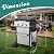GRILL DEPOTS 3 Burner Propane Gas Grill with Foldable Side Tables & Lid, 30,000 BTU Outdoor BBQ Grill for Backyard Patio - Stainless Steel Plancha & Cast Iron Cooking Grids Combo