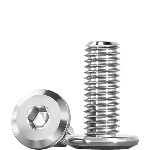 M5 Furniture Bolts, M5 x 16mm Hex Socket Flat Head Machine Bolts Screws, Fully Threaded A2 304 Stainless Steel Hex Socket Screws Bolts for Chairs Furniture (Pack of 20)