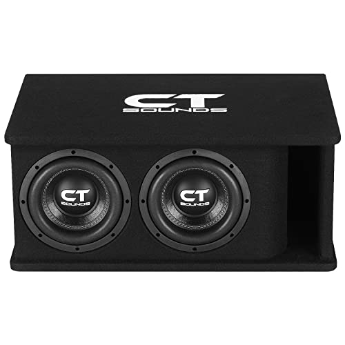 CT Sounds Caixa de subwoofer dupla de 20,32 cm 1600W da série Tropo com porta – TROPO-2X8D4