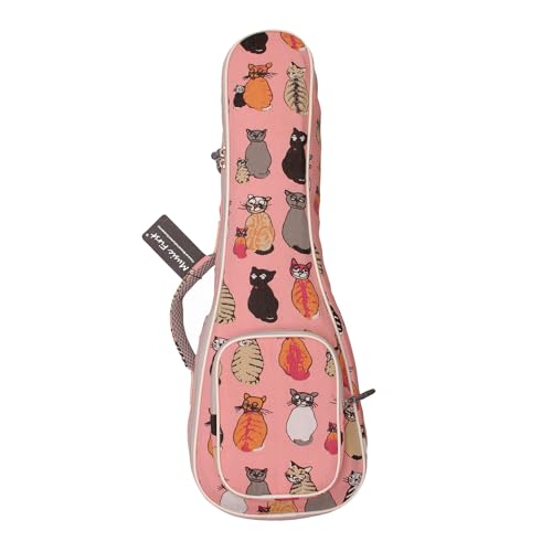 MUSIC FIRST - Funda para ukelele MISS CAT para ukelele, doble correa de hombro, diseño original (apto...