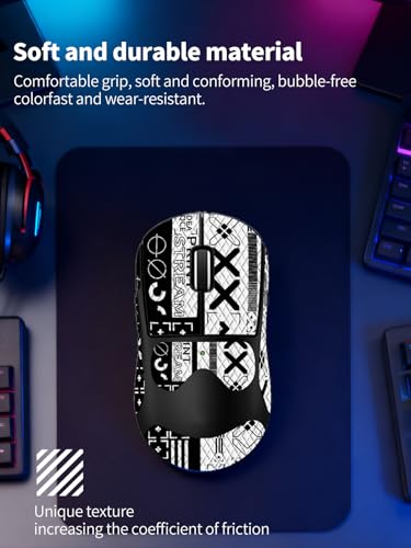 for Logitech G PRO X Superlight 2 DEX Mouse Sticker Blanco Negro miniatura 5