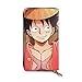 Produktbild One Piece Monkey D. Luffy Echtleder-Geldbörse mit Reißverschluss, lange Clutch-Geldbörse, Münzfach, Kartenpaket für Damen und Herren