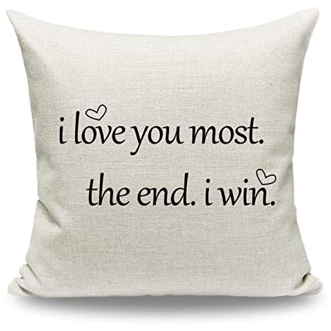 CARRIE HOME Love You More Pillow Covers 18x18 Love Gifts for Girlfriend Decorative Throw Pillow Cover for Home Sofa Couch Cover