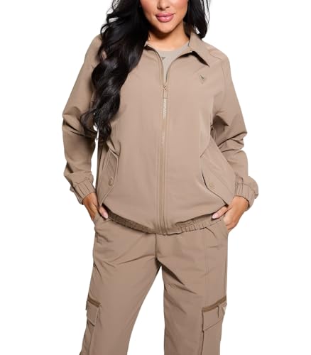 GUESS Chris Full Zip Maillot de survtement, Praline, XL Femmes