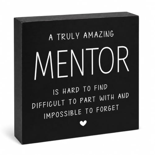 Mentor Gift Wooden Box Sign, Appreciation Gifts for Mentors Teacher Women Men Coach Coworker Boss Leader Teacher School Counselor, Office Decor