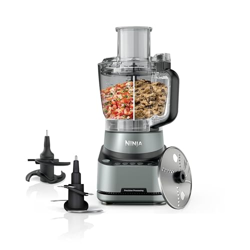 Ninja PrecisionPro Procesador de alimentos de 2,1 l, 4 ajustes predefinidos y ajustes manuales, hace masa para pizza y pan, corta verduras y mucho más, piezas aptas para lavavajillas, negro BZ651EU