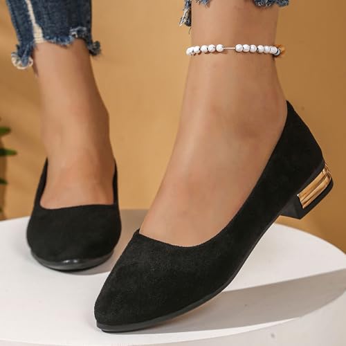 Womens Pointed Toe Ballets Flats Faux Suede Flats Shoes Comfortable Soft Casual Dressy Slip-on Walking Ballerina Shoes3