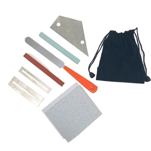 Guitar Making Tools Gasket Sandpaper Grinding Stone File Leveling Ruler Set With Velvet Bag
