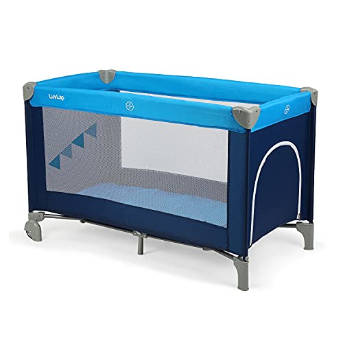 Luvlap Sunshine Baby Playpen Playard/Folding Baby Bed Cum Cot/Convertible Crib - (Blue)