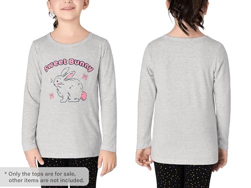 Image of Girls Long Sleeve T-Shirt Cute Versatile Basic Casual Top Size 6-18 | Soft Stretchy Tee for All Day Comfort, Versatile Layering Top for Cold Days, Cute Casual Style for Girls, Durable Easy Care