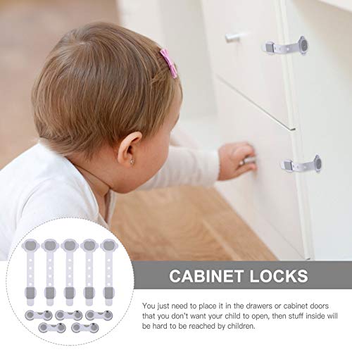 Mobestech 10 Unidades de Armário Com Fechadura de Segurança para Bebê Trava de Proteção Anti-Pinch L