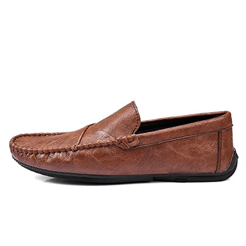 Mens Loafers Moccasins Shoes Solid Colors Simple Vegan Leather Comfortable Flexible Anti-Slip Casual Classic Slip-ons3
