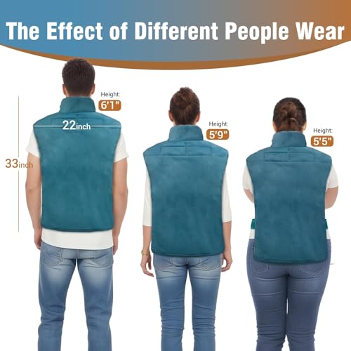 Image of Comfytemp Heating Pad for Back, Neck Shoulder Weighted Design for Snug Fit, 22 inchx33 inch FSA Eligible Electric Wearable Throw, 2H Auto-Off, HSA Large Heated Wrap, Machine Washable