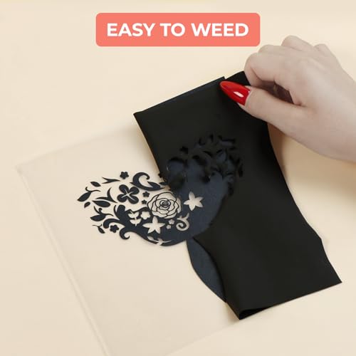 Image of HTVRONT Smart Iron On Vinyl, White HTV - 13 inch x 3FT Heat Transfer Vinyl - HTV Vinyl Compatible with Cricut Maker & Explore - Matless Cutting for Long Cuts, Easy to Cut & Weed for Heat Transfer Design