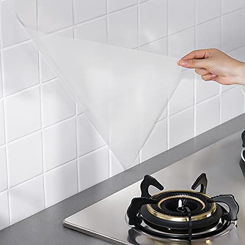 Film autocollant Anti Huile Pour Cuisine, NEEMOSI Film Adhesif Etanche pour carrelage,Stickers Muraux Cuisine Anti Graisse Protege Mur Cuisine. (Transparent, 40*300cm) Cover