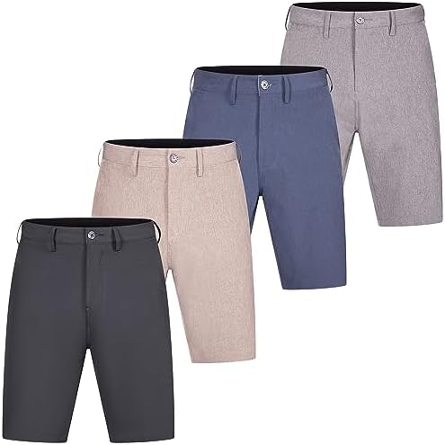 Brickline Hybrid Shorts for Mens, Chino Golf Stretch Board Shorts, Mens Swim Trunks, Lightweight Shorts, Quick Dry Essential Stretch Summer Men's Walk Shorts (Pack of 4) 1Mix - 38