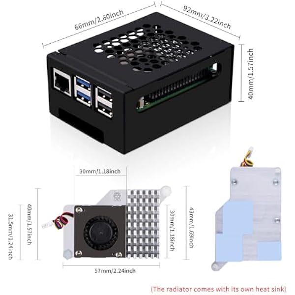GeeekPi Металлический корпус с периферийной платой N07 M.2 NVMe SSD Pip PCIe для Raspberry Pi 5 поддержка NVMe M.2 Key-M SSD 2230 2242 2260