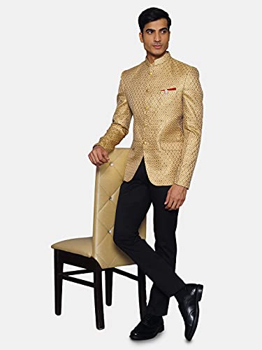 Image of WINTAGE Men's Banarasi Rayon Cotton Green Bandhgala