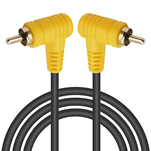 Duttek 90 Grad Cinch Kabel 1,5 m,Cinch Kabel Stecker auf Stecker, Right Angle Audiokabel, vergoldete Anschlüsse für Heimkino, Subwoofer, HDTV, Heimstereo, DVD oder andere mit Audio Anschluss Geräte