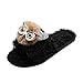 URIBAKY - Pantofole da donna traspiranti e casual, in memory foam, pantofole antiscivolo per interni ed esterni, calde, peluche, pantofole, Le Noir, 36.5 EU