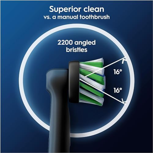 Oral-B Pro Cross Action Electric Toothbrush Heads, 4 Count, Black - View 7