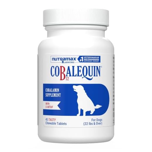 Nutramax Cobalequin B12 Supplement for Medium to Large Dogs, 45 Chewable Tablets, Hydrolyzed Chicken, 2.08 ounces