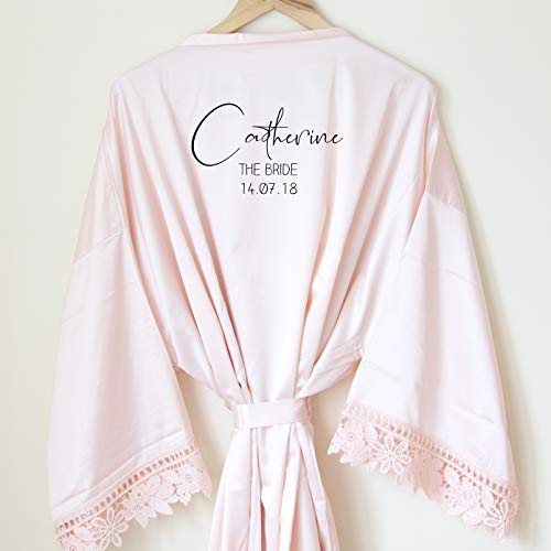 rose gold silk dressing gown