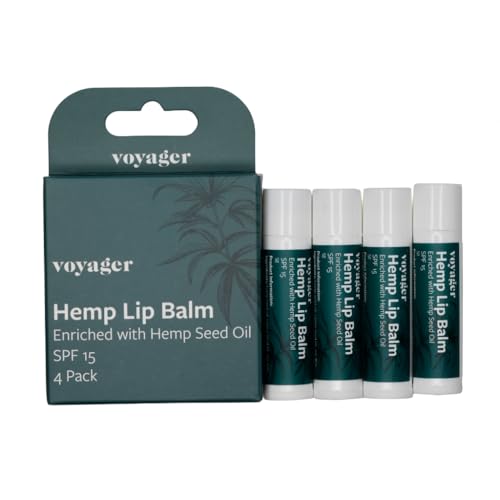 Voyager - Hemp Lip Balm - Nourish & Protect Dry, Chapped Lips - With Omega-Rich Hemp Seed Oil, Shea Butter, Vitamin E & UV Protective SPF 15 - Unscented & Colourless, 4 Pack - Image 3
