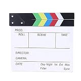 BERON Professional Vintage TV Movie Film Clap Board Slate Cut Prop Director Clapper (Colorful)
