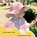 Baby Sun Hat Toddler Girl Beach Hat Adjustable Outdoor Summer Hat UPF 50+ Sun Protection Wide Brim Infant Kids (US, Age, 6 Months, 24 Months, Pink/White)