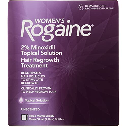 Rogaine Women's Hair Regrowth Treatment, Unscented, 2 fl oz, 3 Ct (Pack of 1)