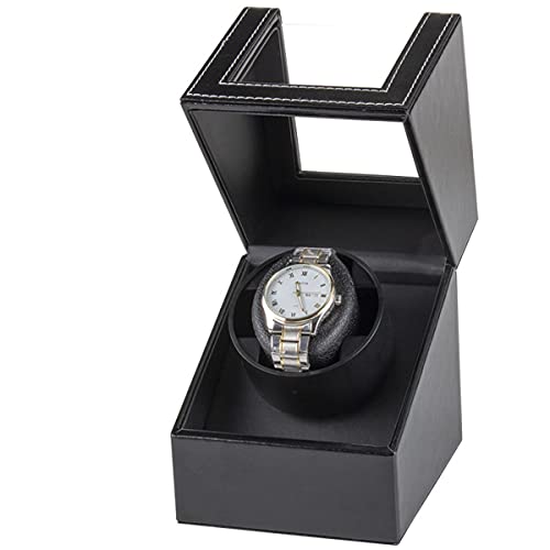 Caja para reloj automático con cojín ajustable de cuero elegante para hombre y mujer
