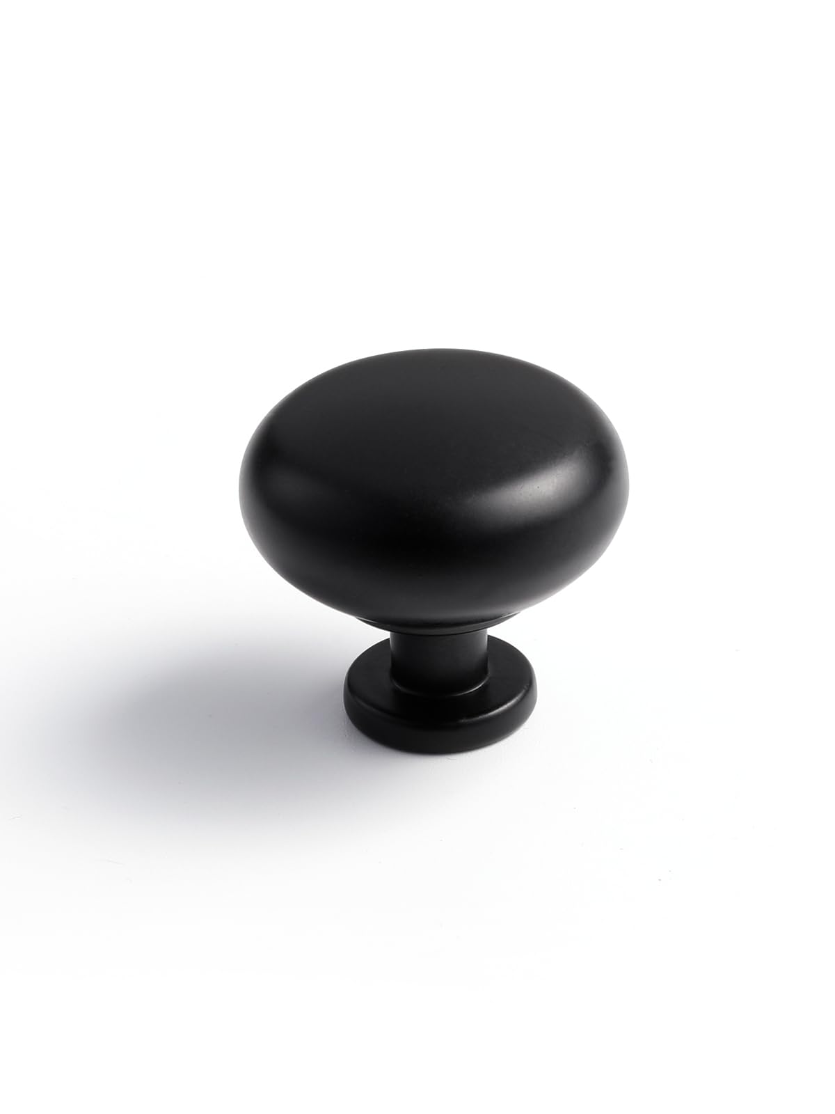 JIASENBAOBlack Cabinet Knobs Round Matte Black Drawer Pulls Kitchen Cupboard Bathroom Dresser Cabinet Hardware Handles Zinc Alloy 2 Pack