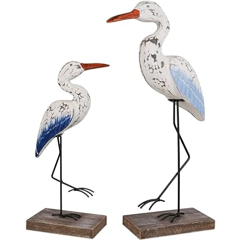 SAILINGSTORY Wooden Sea Bird Figurine and Statue Seagull Decor Sculpture Nautical Coastal Beach Decor Cover