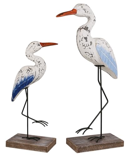 SAILINGSTORY - Figura de madera de pájaro marino y estatua de gaviota, decoración náutica, costera, playa, decoración de casa de lago