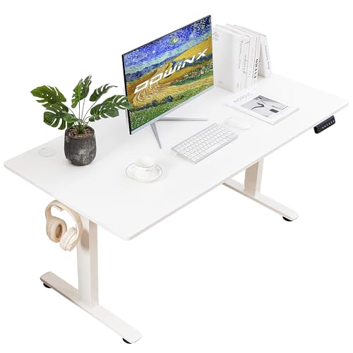 バイロン 昇降式デスク ゲーミングデスク PCデスク ホワイト 静音 昇降式デスク 電動 ゲーミングデスク 昇降デスク PCデスク 静音