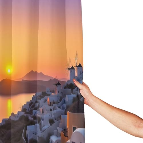 Rideau de douche imperméable et résistant anti-moisissure lavable motif Grèce - 5
