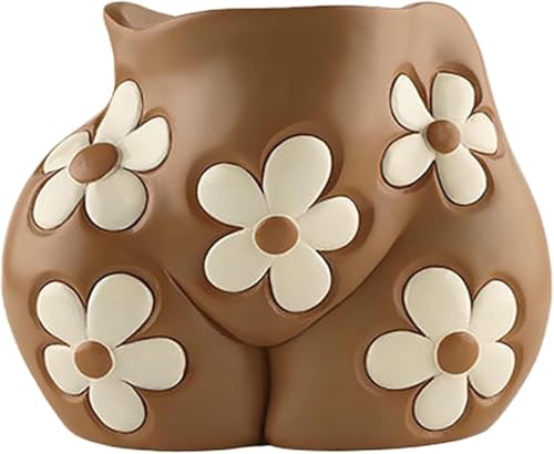 Boob Planter & Butt Vase/Bust Planter, Unique Flower Vases - Boho Plant Pots Female Body Vase, Resin Succulent Pots with Drainage, Aesthetic Decorative Vases for Outdoor Indoor Garden Decor (Butt)