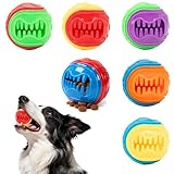 Upgwmwap 6 Pcs Squeaky Dog Balls, Hollow Design for Stuffing Treats, Interactive Play Chew Toys for Dogs (Standard Version)