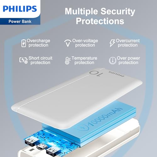 Batterie Externe PHILIPS Powerbak DLP1810NW 10000 mAh 2 Ports 5 Volts - vue 4