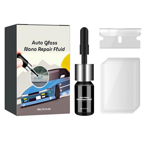 Mnozreo Reparador Cristal para Vidrio de Automóvil,Kit de Reparación de Parabrisas,Kit Reparación Vidrio,Líquido de Reparación de Relleno para Ventana de Coche,3ML,1PC